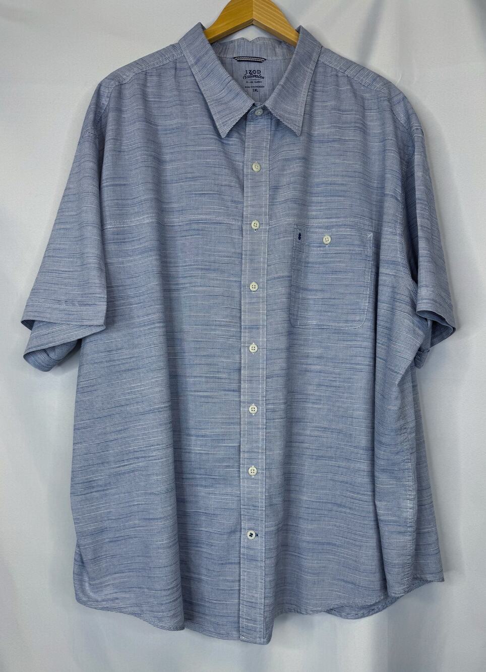 Mens Izod Saltwater Short Sleeve Button Down 3XL Relaxed Casual Fishing Beach